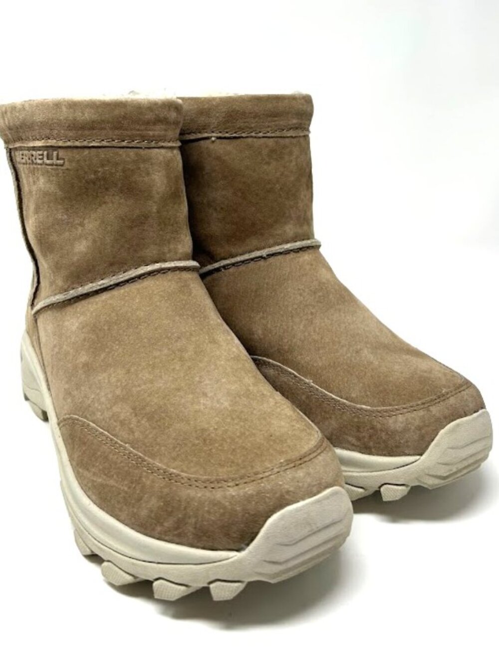 Merrell Women Waterproof Suede Winter Pull On Casual Comfort Camel 8.5 Boots